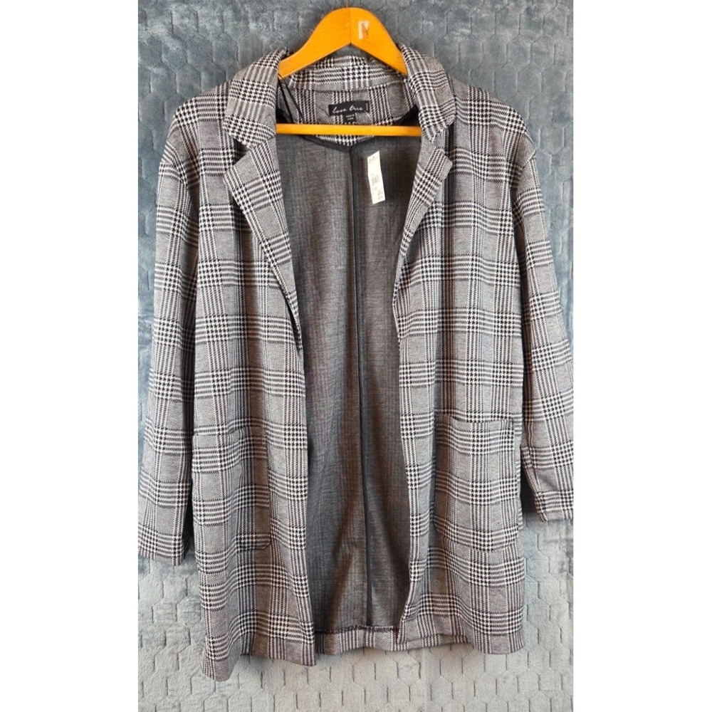 LOVE TREE Womens Size Large L Kimono Duster‎ Cardigan Plaid Long Sleeve Jacket